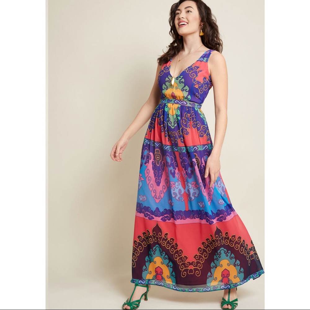 NWOT ModCloth Muster the Length Maxi Dress